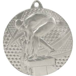 Medal stalowy srebrny MMC7450/S – pływanie, Ø 50 mm