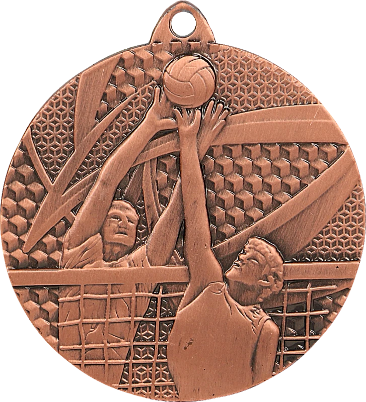 Medal stalowy brązowy MMC7650/B – siatkówka, Ø 50 mm