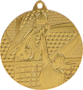 Medal stalowy złoty MMC7650/G – siatkówka, Ø 50 mm