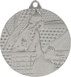 Medal stalowy srebrny MMC7650/S – siatkówka, Ø 50 mm