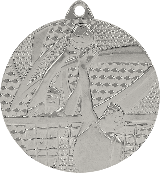 Medal stalowy srebrny MMC7650/S – siatkówka, Ø 50 mm