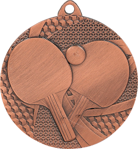 Medal stalowy brązowy MMC7750/B – tenis stołowy, Ø 50 mm
