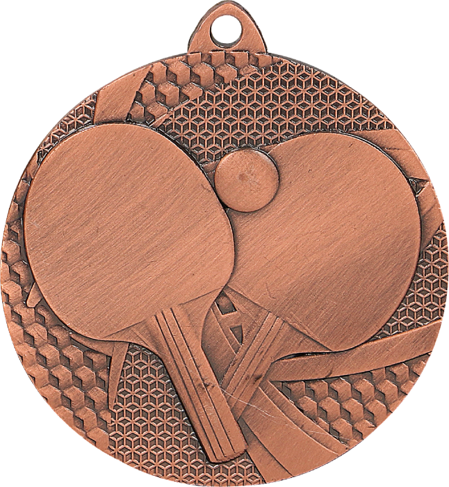 Medal stalowy brązowy MMC7750/B – tenis stołowy, Ø 50 mm