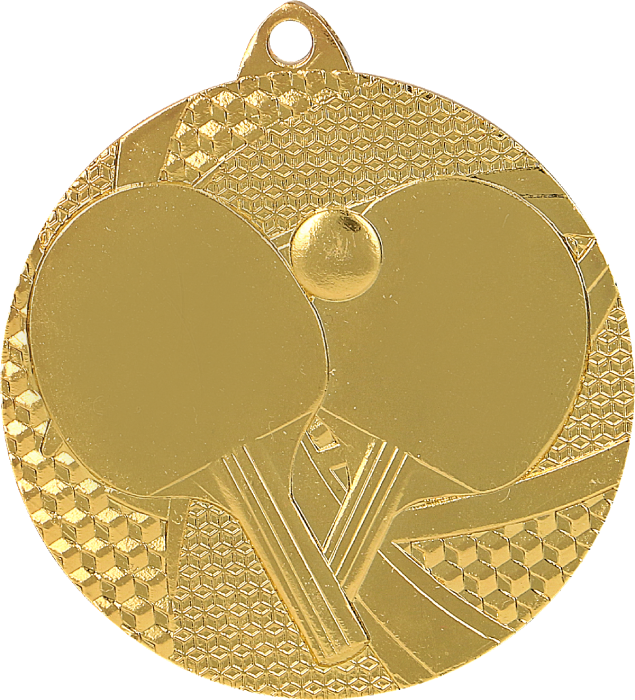Medal stalowy złoty MMC7750/G – tenis stołowy, Ø 50 mm