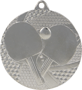 Medal stalowy srebrny MMC7750/S – tenis stołowy, Ø 50 mm