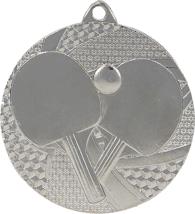 Medal stalowy srebrny MMC7750/S – tenis stołowy, Ø 50 mm