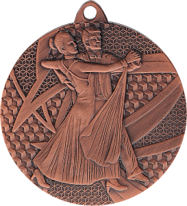 Medal stalowy brązowy MMC7850/B – taniec, Ø 50 mm