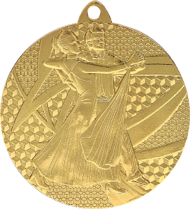 Medal stalowy złoty MMC7850/G – taniec, Ø 50 mm