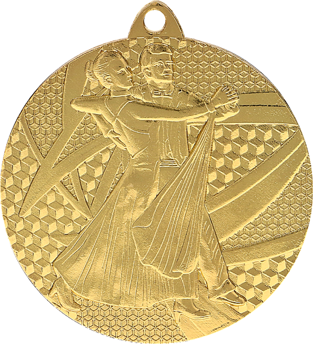 Medal stalowy złoty MMC7850/G – taniec, Ø 50 mm