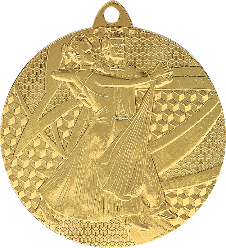 Medal stalowy złoty MMC7850/G – taniec, Ø 50 mm