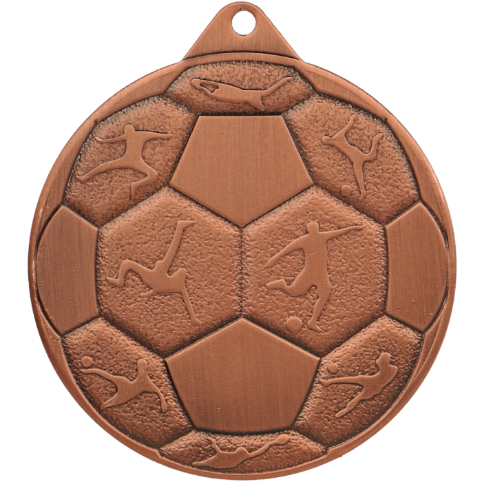 Medal stalowy brązowy MMC8850/B – piłka nożna, Ø 50 mm