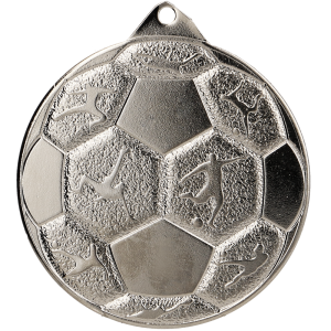 Medal stalowy srebrny MMC8850/S – piłka nożna, Ø 50 mm