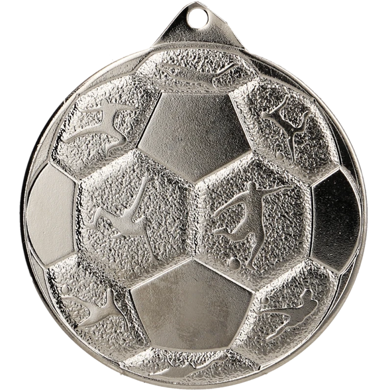 Medal stalowy srebrny MMC8850/S – piłka nożna, Ø 50 mm