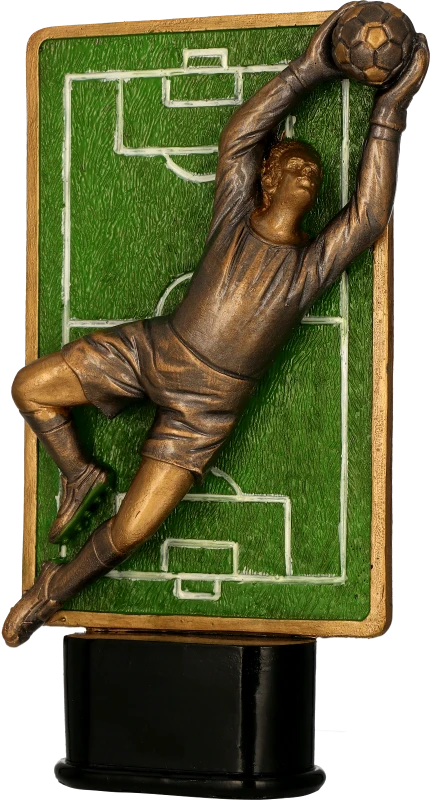 Figurka odlewana w kolorze brązu RFST3057/BR/GN – piłka nożna, bramkarz, 23 cm
