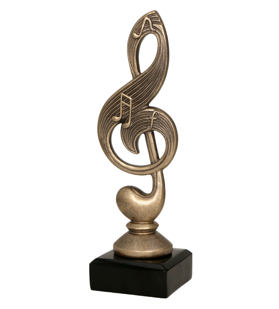 Figurka odlewana w kolorze brązu RTY3859 – muzyka, 3 rozmiary (17,5–27 cm)