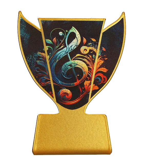 Statuetka metalowa Slimline SL-MUS – muzyka, 10 cm