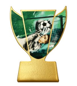 Statuetka metalowa Slimline SL-SOC3 – piłka nożna, najlepszy bramkarz, 10 cm
