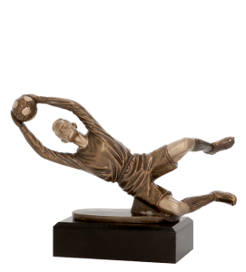 Figurka odlewana w kolorze brązu TPFR863/BR – piłka nożna, bramkarz, 14,5 cm