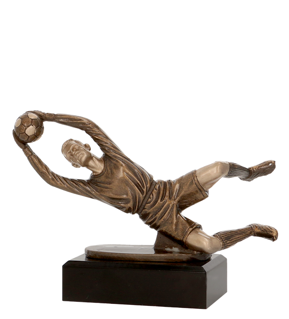 Figurka odlewana w kolorze brązu TPFR863/BR – piłka nożna, bramkarz, 14,5 cm