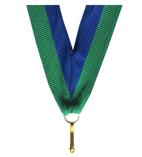 Wstążka do medalu 22 mm V2-BL/GN – niebiesko-zielona