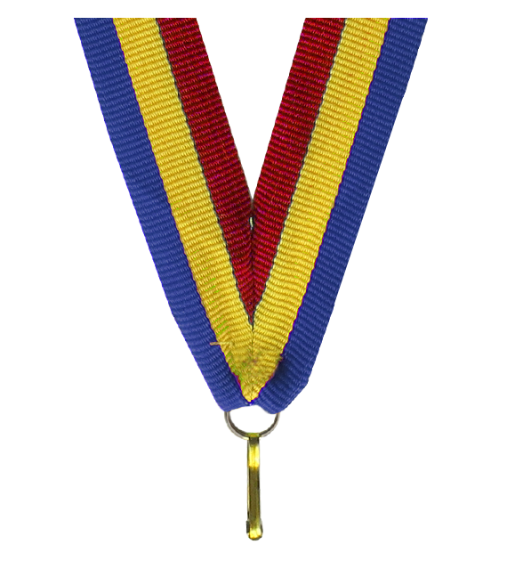Wstążka do medalu 22 mm V2-R/Y/BL – czerwono-żółto-niebieska