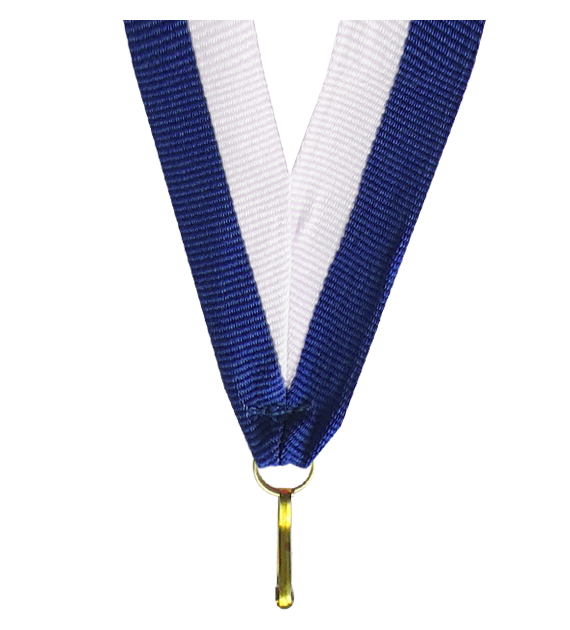 Wstążka do medalu 22 mm V2-W/BL – biało-niebieska