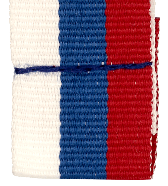 Wstążka do medalu 20 mm bez karabińczyka V3-W/BL/R – bez karabińczyka, biało-niebiesko-czerwona