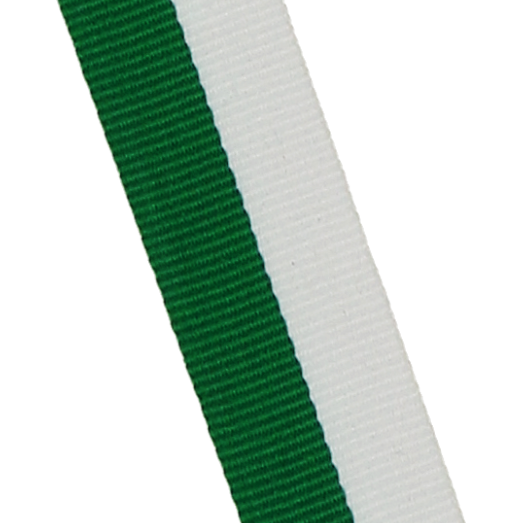 Wstążka do medalu 20 mm bez karabińczyka V3-W/GN – bez karabińczyka, biało-zielona