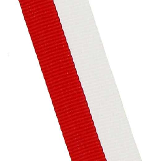 Wstążka do medalu 20 mm bez karabińczyka V3-W/R – bez karabińczyka, biało-czerwona