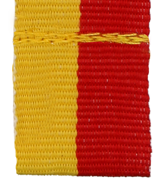 Wstążka do medalu 20 mm bez karabińczyka V3-Y/RD – bez karabińczyka, żółto-czerwona