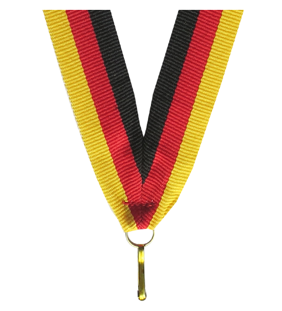 Wstążka do medalu 11 mm V8-BK/R/Y – czarno-czerwono-żółta