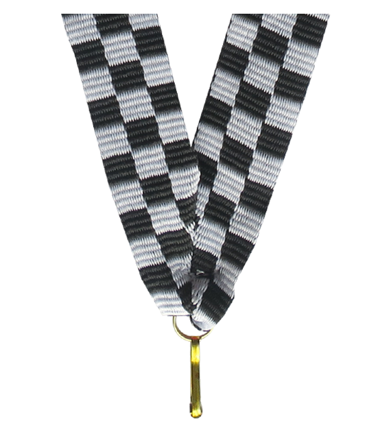 Wstążka do medalu 11 mm V8-BK/W/BK – szachy, szachownica