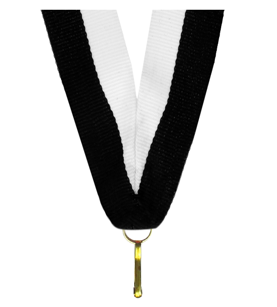 Wstążka do medalu 11 mm V8-W/BK – biało-czarna