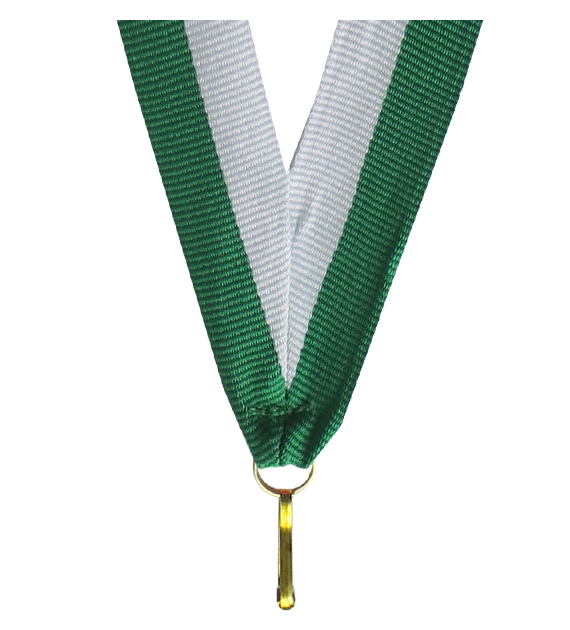 Wstążka do medalu 11 mm V8-W/GN – biało-zielona