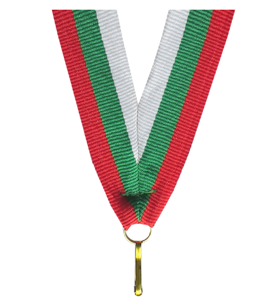 Wstążka do medalu 11 mm V8-W/GN/RD – biało-zielono-czerwona
