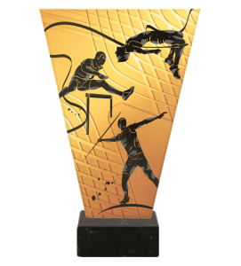 Trofeum szklane V-Line VL1/ATH/BK – lekkoatletyka, 4 rozmiary (15–22,5 cm)