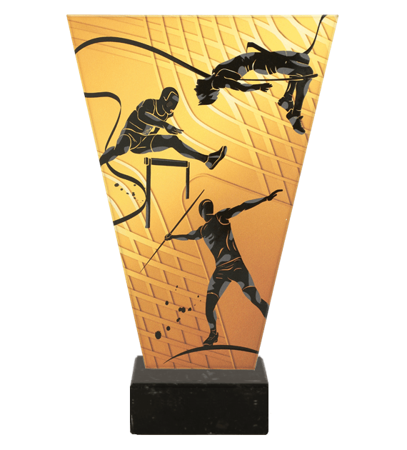 Trofeum szklane V-Line VL1/ATH/BK – lekkoatletyka, 4 rozmiary (15–22,5 cm)