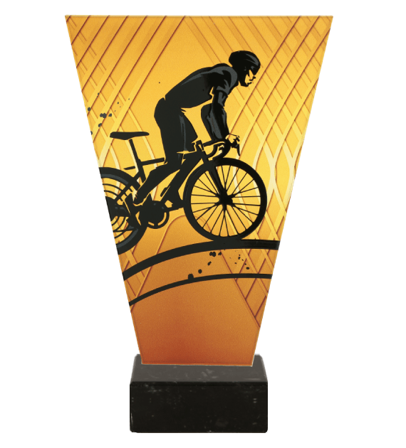 Trofeum szklane V-Line VL1/CYC/BK – kolarstwo, szosowe, 4 rozmiary (15–22,5 cm)