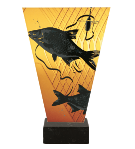 Trofeum szklane V-Line VL1/FIS1/BK – wędkarstwo, leszcz, 4 rozmiary (15–22,5 cm)