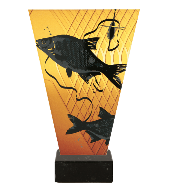 Trofeum szklane V-Line VL1/FIS1/BK – wędkarstwo, leszcz, 4 rozmiary (15–22,5 cm)