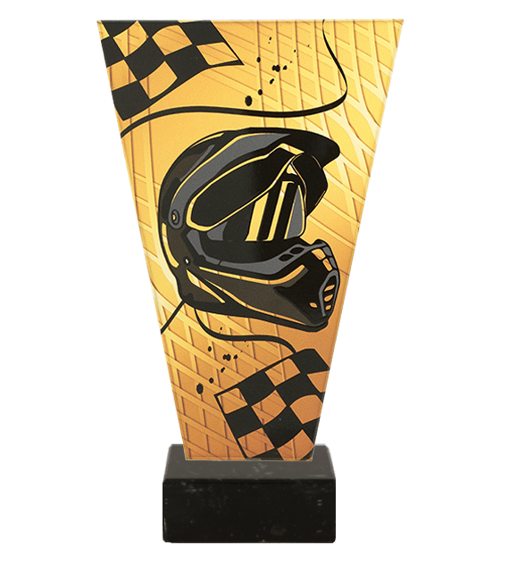 Trofeum szklane V-Line VL1/MOT/BK – motoryzacja, 4 rozmiary (15–22,5 cm)