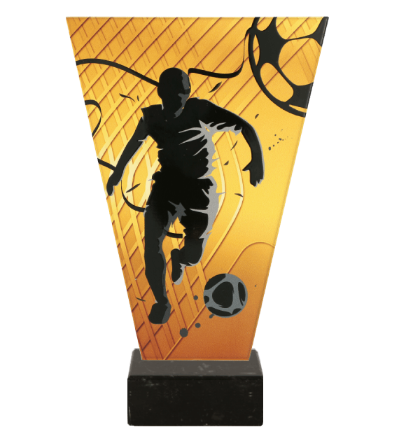 Trofeum szklane V-Line VL1/SOC2/BK – piłka nożna, piłkarz, 4 rozmiary (15–22,5 cm)