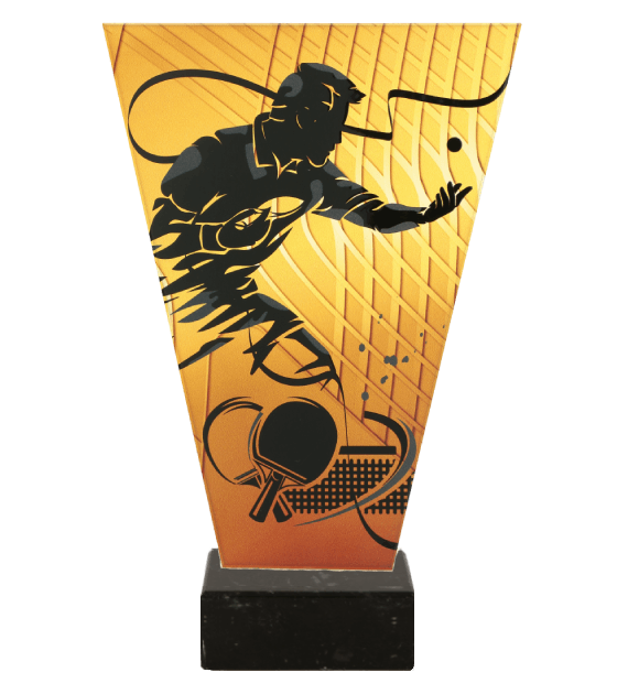 Trofeum szklane V-Line VL1/TAB/BK – tenis stołowy, 4 rozmiary (15–22,5 cm)