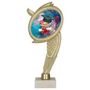 Postument plastikowy złoty na marmurowej podstawie WING-WM/EDU – szkoła i edukacja, 22 cm