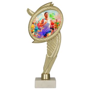 Postument plastikowy złoty na marmurowej podstawie WING-WM/RUN – biegi, 22 cm