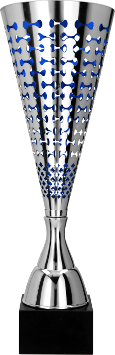 Puchar metalowy srebrno-niebieski 2099 – 3 rozmiary (39,5–51,5 cm)