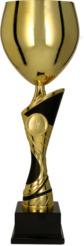 Puchar metalowy złoto-czarny Emira 4206 – 4 rozmiary (42,5–63 cm)
