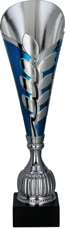 Puchar plastikowy srebrno-niebieski 7261 – 3 rozmiary (38,5–43,5 cm)