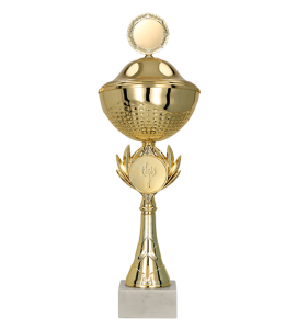 Puchar metalowy złoty 8342 – z pokrywką lub bez, 10 rozmiarów (24–41 cm)