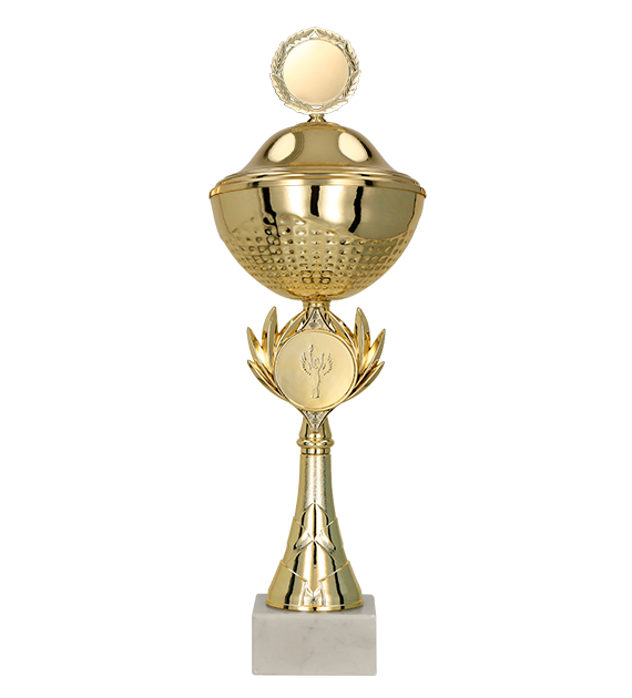 Puchar metalowy złoty 8342 – z pokrywką lub bez, 10 rozmiarów (24–41 cm)